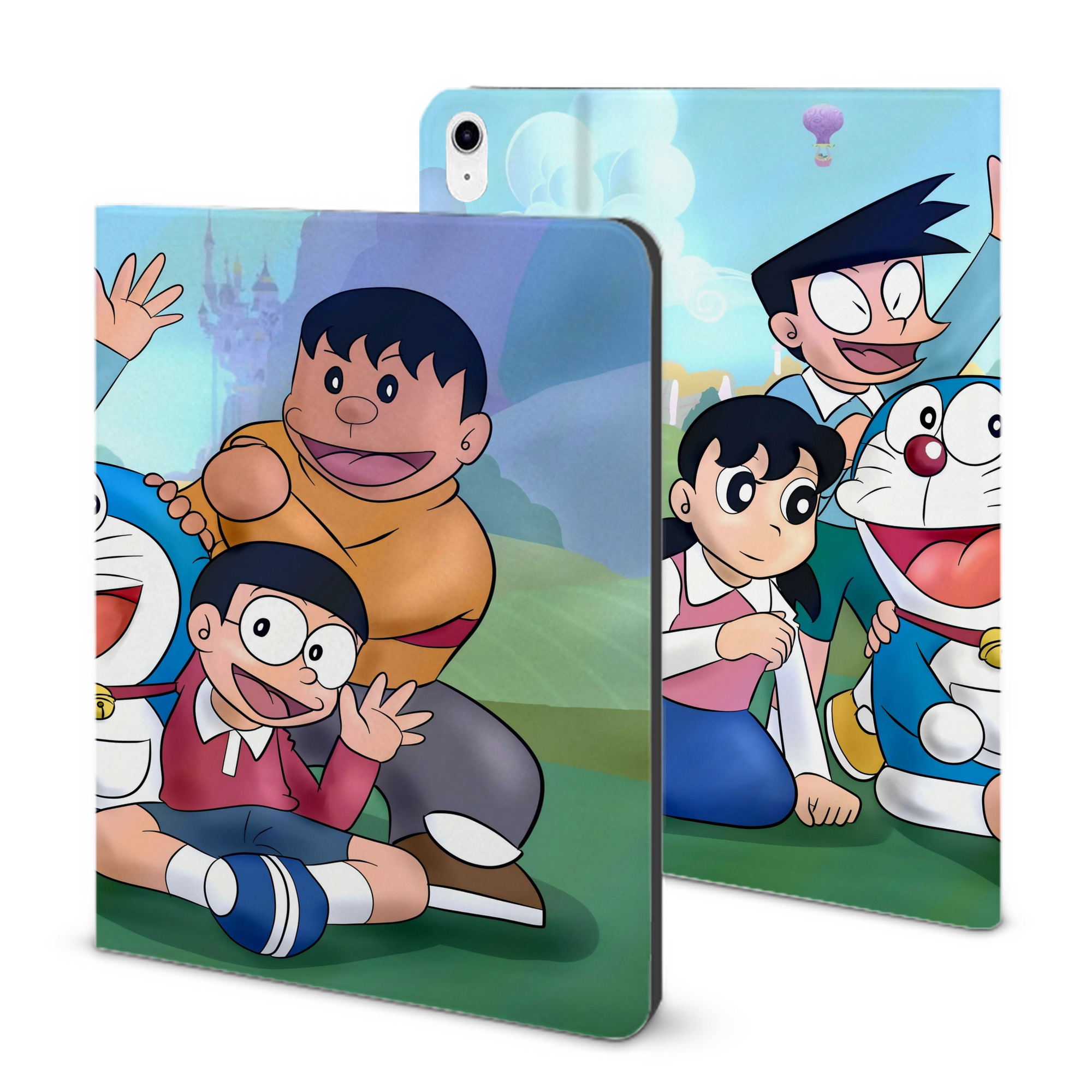 （画像用） ドラえもん Doraemon IPad ケース ブック型 PUレザー TPU 耐衝撃 軽量 薄型 ペン収納なし 全面保護 IPad 各モデル対応